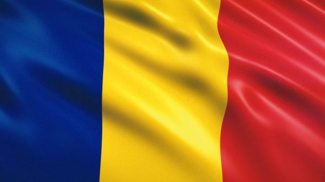 3d render Romania Flag (Close-up)